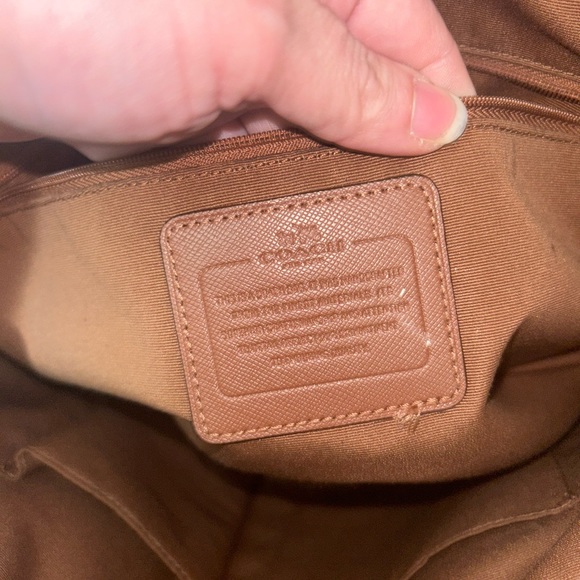 Coach Peyton Brown Saffiano Leather Chain Shoulder Bag - Picture 8 of 12